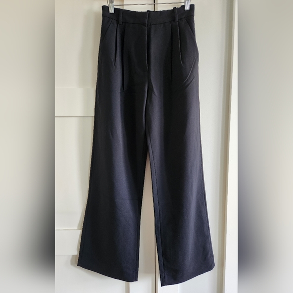 Abercrombie & Fitch Sloane Tailored Wide Leg Pant In Black - Size 26/2 Regular - Picture 3 of 9